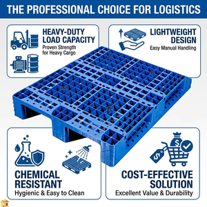 Heavy-Duty PP Grid Pallet Racking System with 2-Way Entry and 2.0T Dynamic Load for Industrial Warehouse Storage