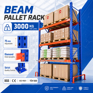3-tier Cold Rolled Steel 3000KG Heavy Duty Pallet Racking