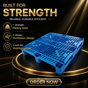 1200*1000mm Single Faced Stackable Warehouse Pallets 1000kg Dynamic Load Heavy Duty European Single Deck