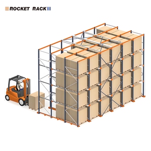Heavy Duty Steel Drive-In Pallet Rack System Powder Coated Anti-Rust LIFO Storage